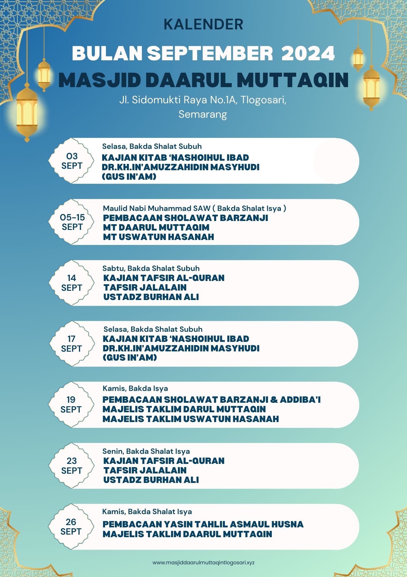 Kalender bulan September 2024 MDM