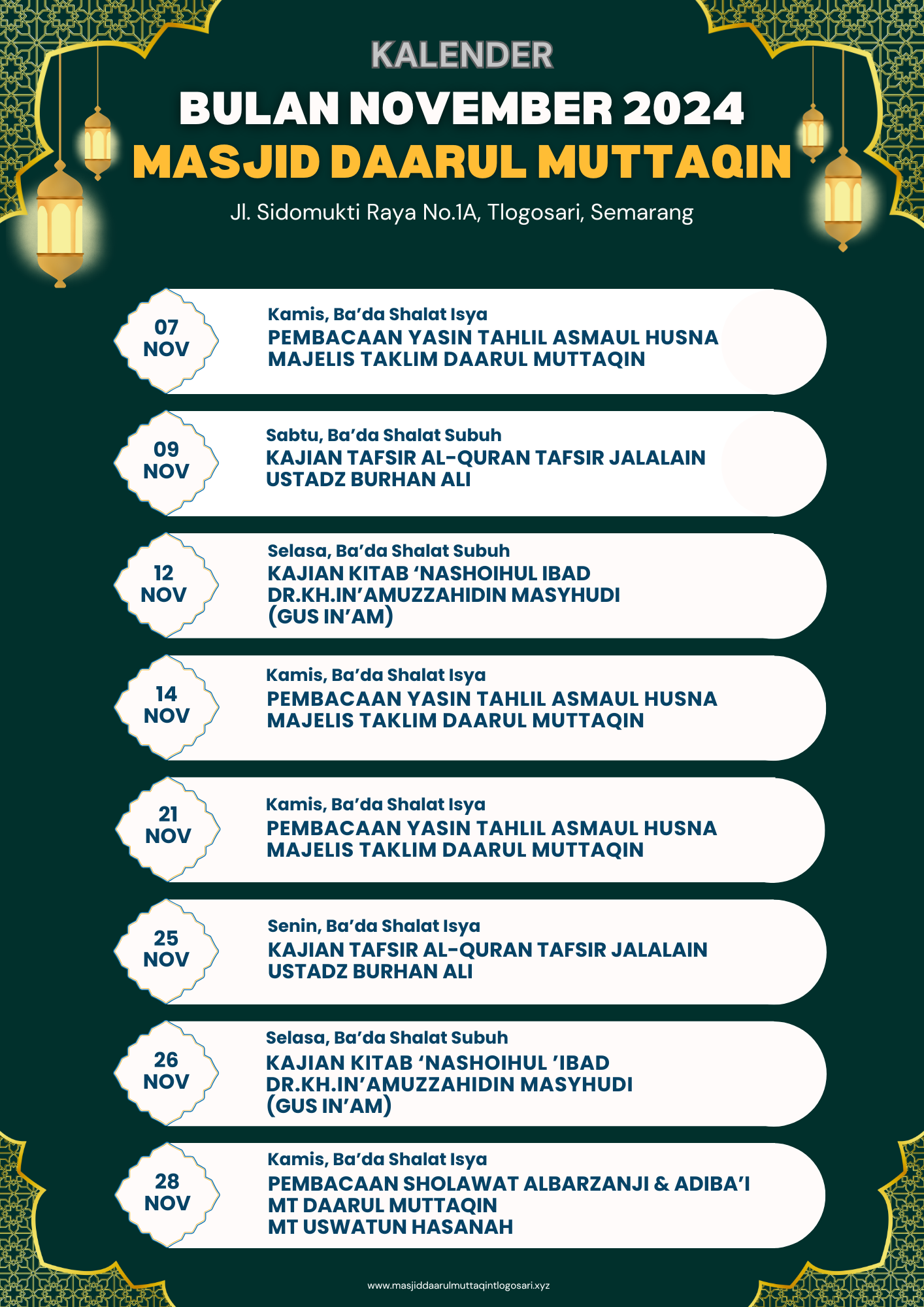 Kalender Amaliah November 2024